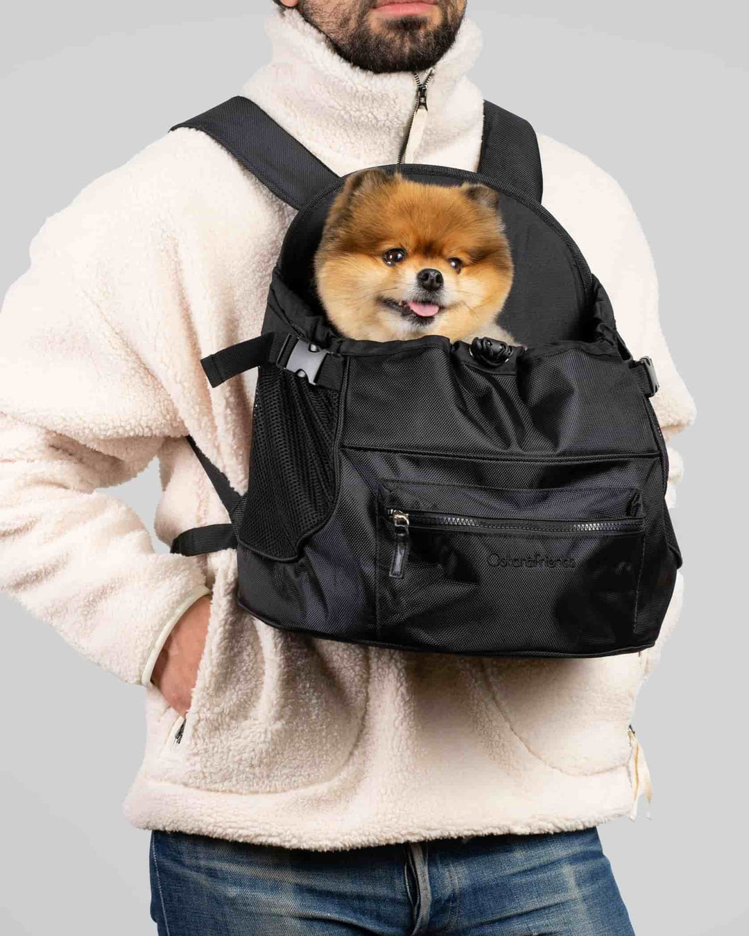 Oskar&Friends Premium All-Black Pet Backpack Carrier