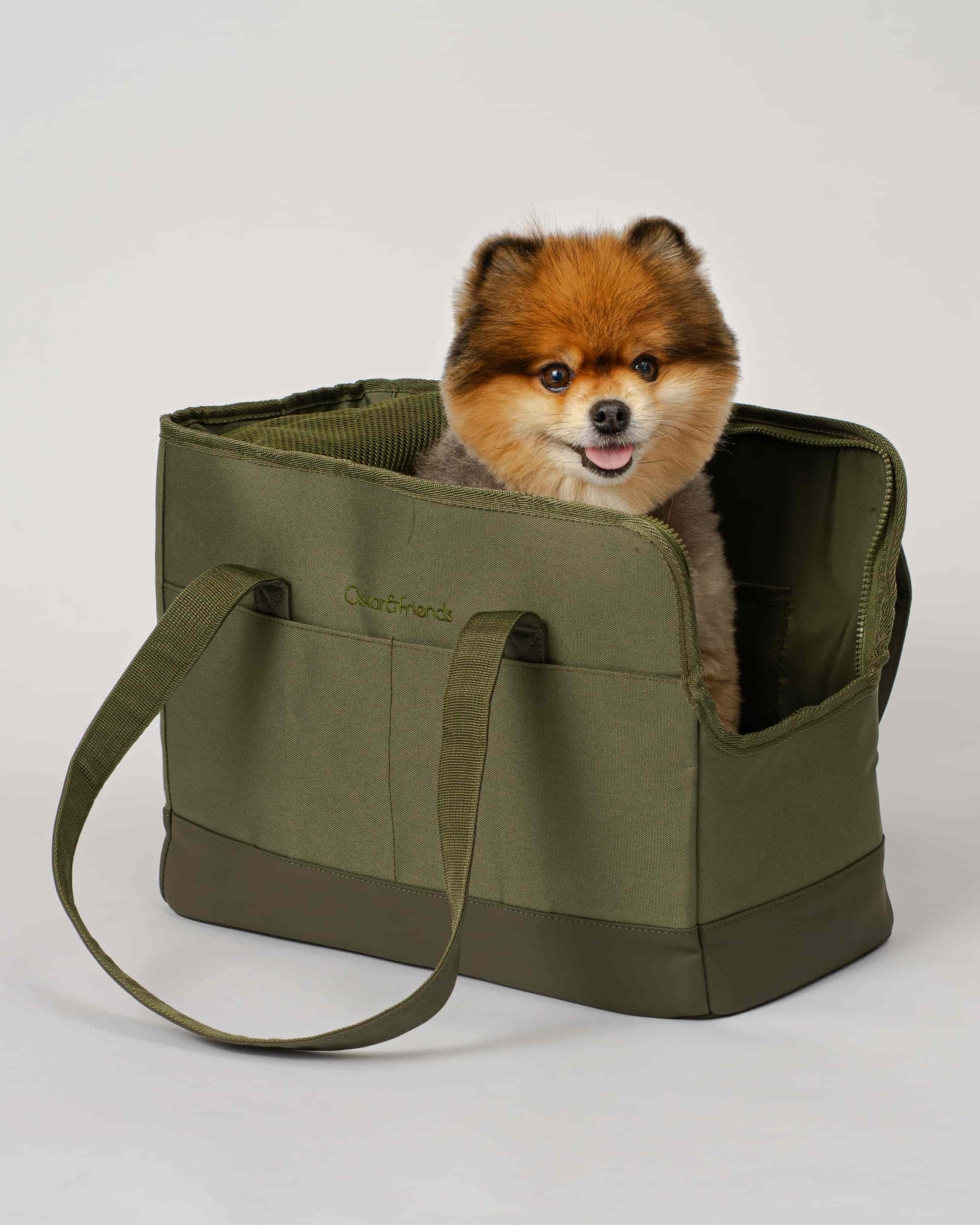 ホビーラホビーレ　トートバッグ　Dog Friends Olive Green Pet Tote Bag | Oskar&Friends