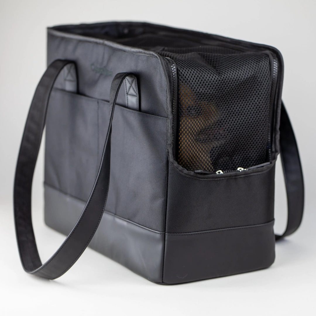 All-Black Pet Tote bag Oskar&Friends, dog tote bag, dog carrier, dog purse, cat carrier, cat purse, pet carrier for small dogs