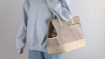 vegan dog purse, dog purse, dog carrier, dog tote bag, beige dog carrier, small dog carrier